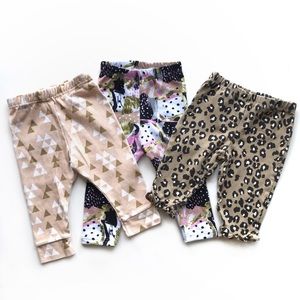 Carters Baby Girl Leopard Geo Leggings Bundle 6 Mo
